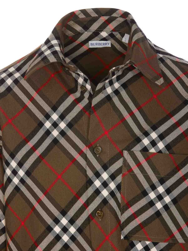 Camicia A Quadri Marrone