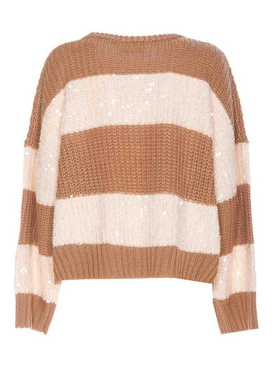 Maglione Di Gruppo Beige E Marrone