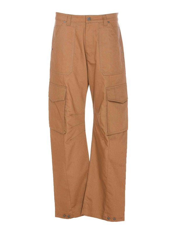 Pantaloni Cargo In Misto Cotone Beige