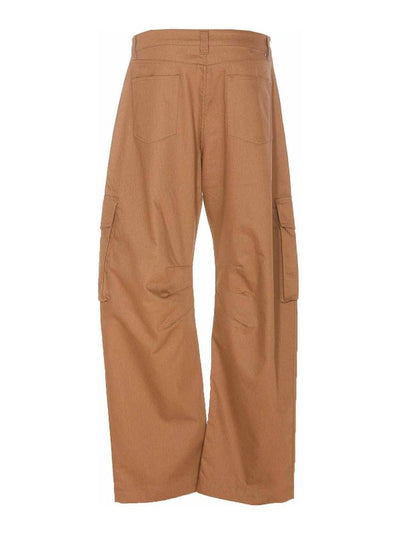 Pantaloni Cargo In Misto Cotone Beige