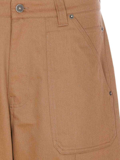 Pantaloni Cargo In Misto Cotone Beige