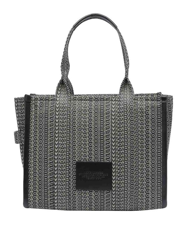 Borsa Tote Media In Jacquard Con Monogramma