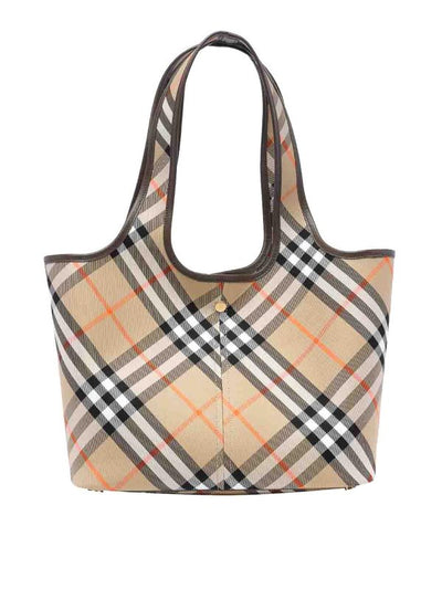 Borsa Tote Con Motivo Check Sabbia