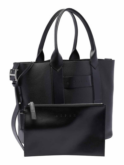 Borsa Tote Media In Pelle Con Scritta