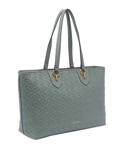 Borsa Tote Media Con Logo Giada Scura