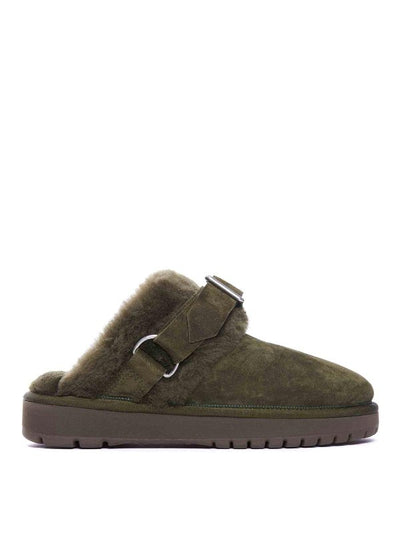 Ciabatte Chubby In Camoscio E Shearling