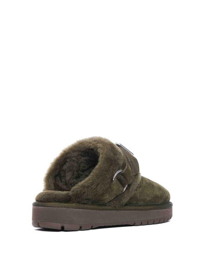 Ciabatte Chubby In Camoscio E Shearling