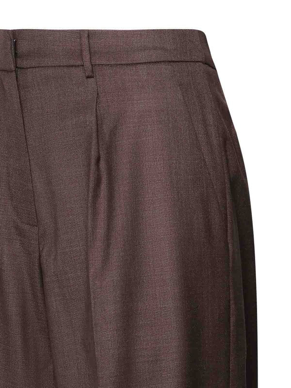 Pantaloni Sartoriali In Lana A Gamba Larga