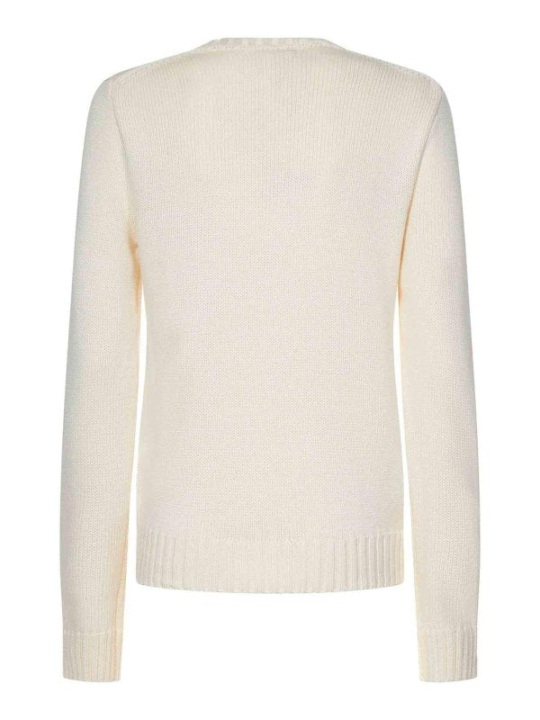 Pullover Lavorato A Maglia Di Cotone Bianco P