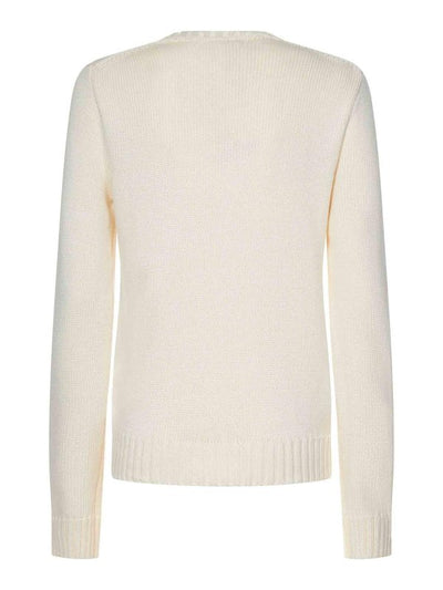 Pullover Lavorato A Maglia Di Cotone Bianco P