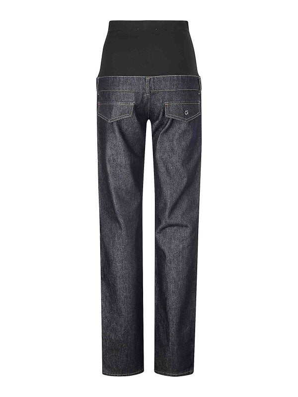 Pantaloni In Denim Ibrido In Jersey