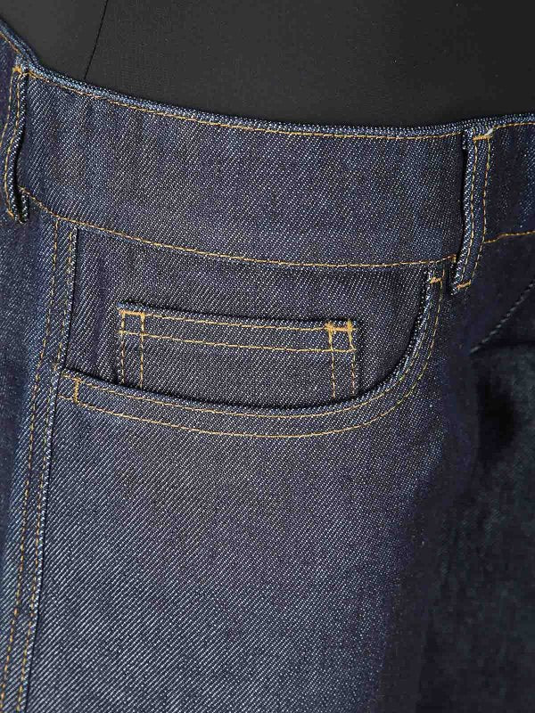 Pantaloni In Denim Ibrido In Jersey