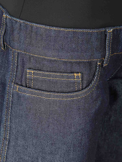 Pantaloni In Denim Ibrido In Jersey