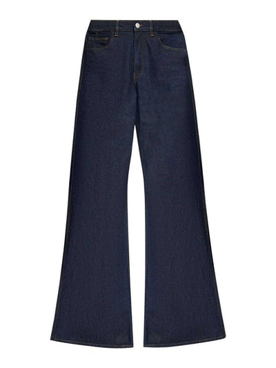 Pantaloni In Denim A Gamba Larga