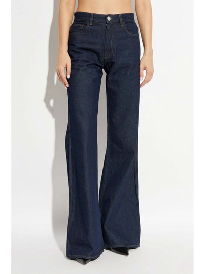 Pantaloni In Denim A Gamba Larga