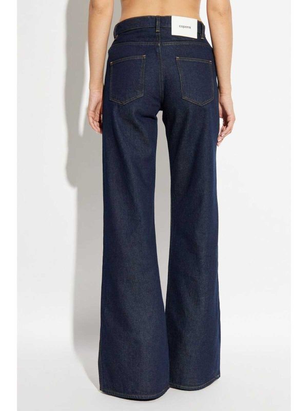 Pantaloni In Denim A Gamba Larga