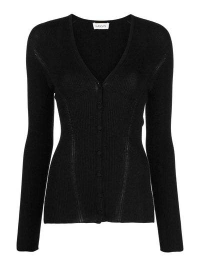 Cardigan A Maniche Lunghe Con Scollo A V