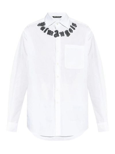 Camicia Classica Con Logo Sul Collo L/s