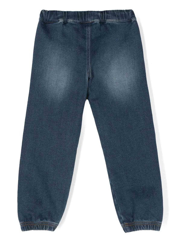 Pantaloni Da Jogging In Pile Denim