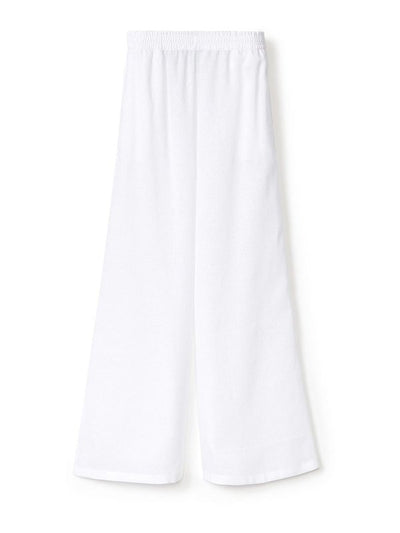 Pantalone Jogging In Raso Di Seta Bianco