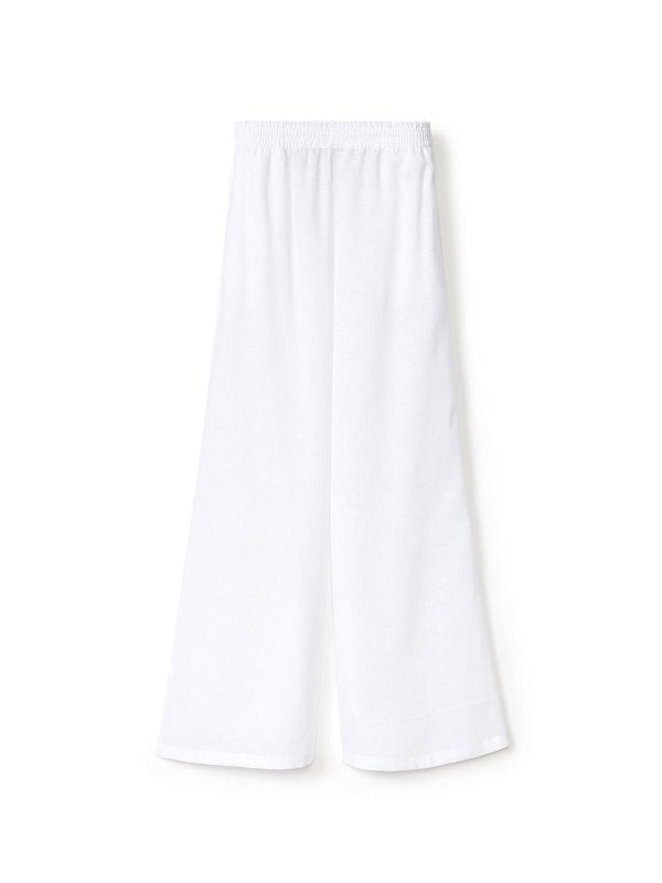 Pantalone Jogging In Raso Di Seta Bianco