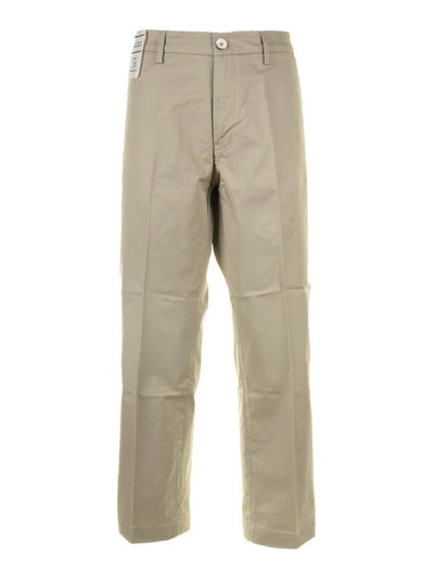 Pantalone Chino A Vita Alta Beige