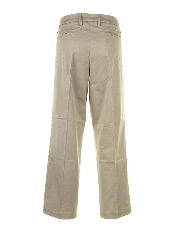 Pantalone Chino A Vita Alta Beige