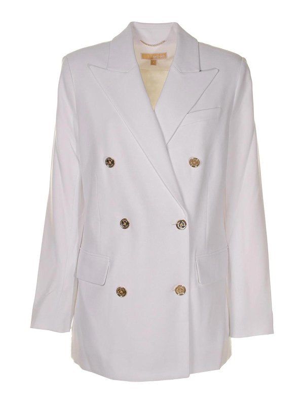 Blazer Doppiopetto Bianco In Crpe