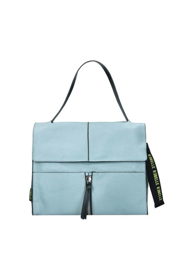 Borsa A Spalla Clio Satchel Azzurra In Pelle