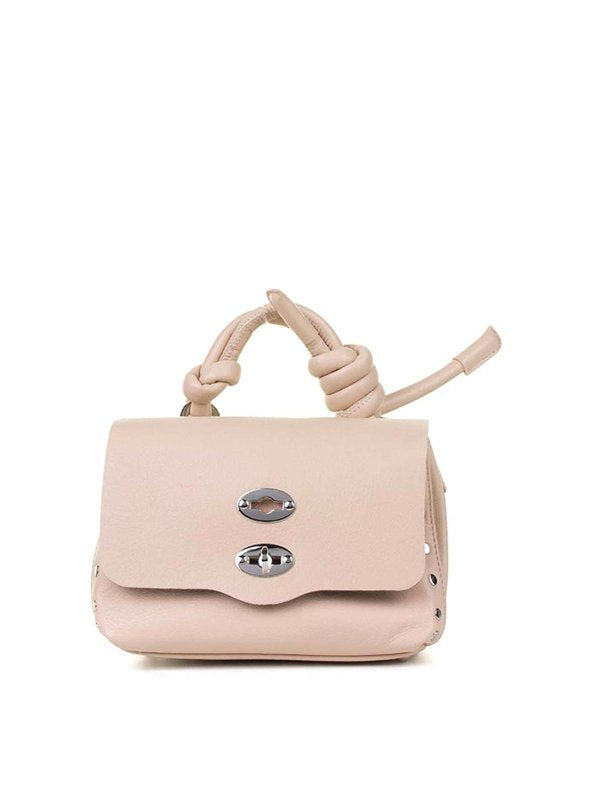 Borsa Postina Piuma Knot Baby Rosa In Pelle