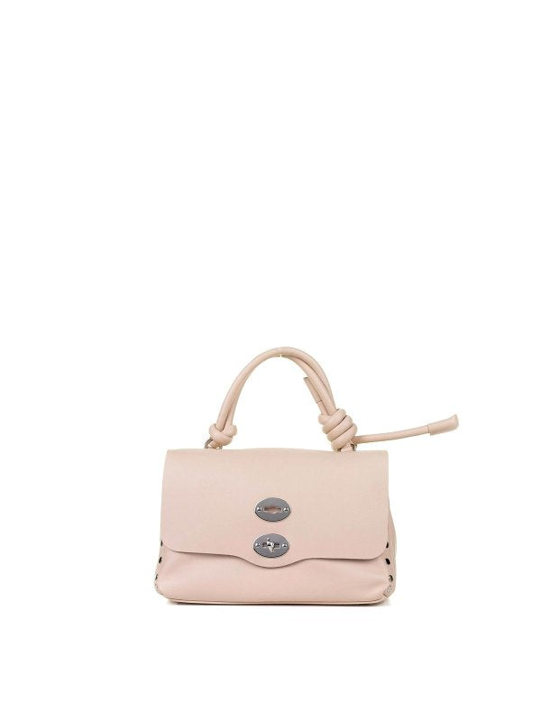 Borsa Postina Piuma Knot S Rosa In Pelle