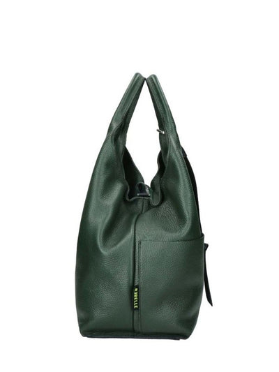 Borsa Shopping Nadia Verde In Pelle