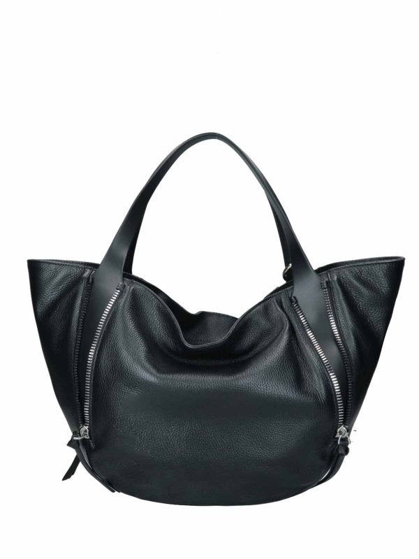 Shopping Bag Guya Nero In Pelle