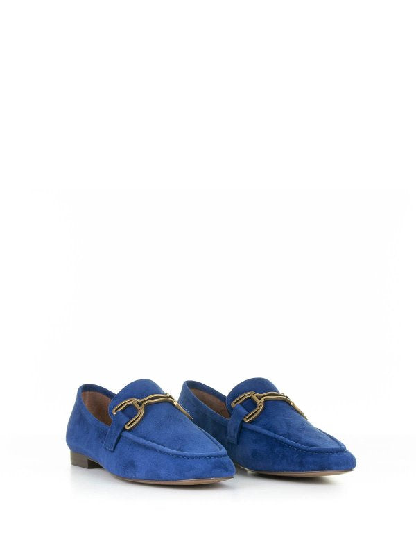 Mocassino In Camoscio Blu