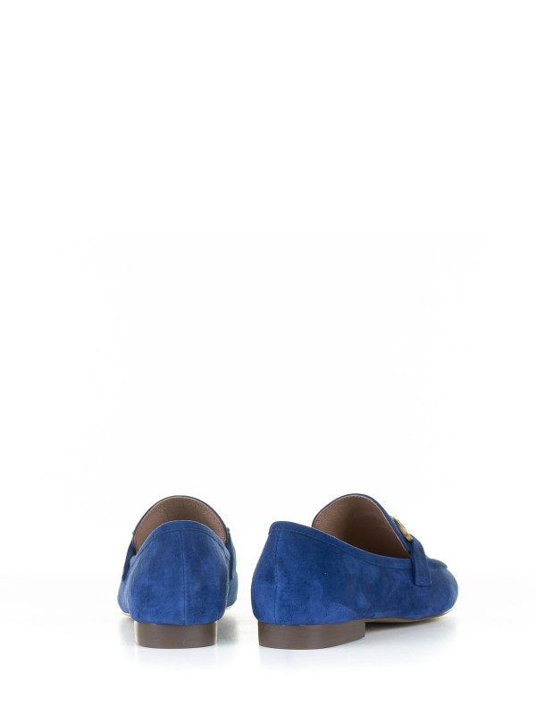 Mocassino In Camoscio Blu