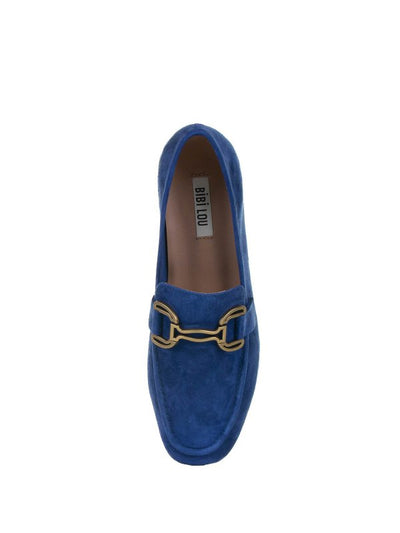 Mocassino In Camoscio Blu