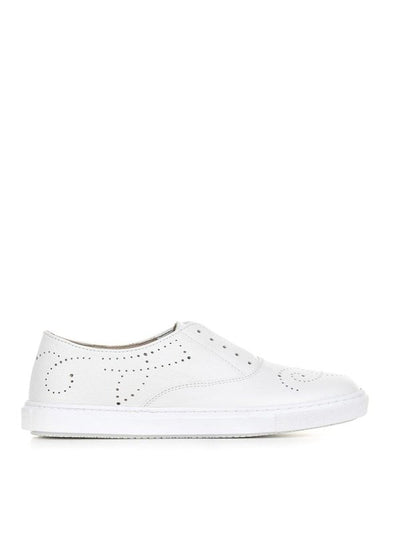 Sneaker Slip-on Bianca In Pelle