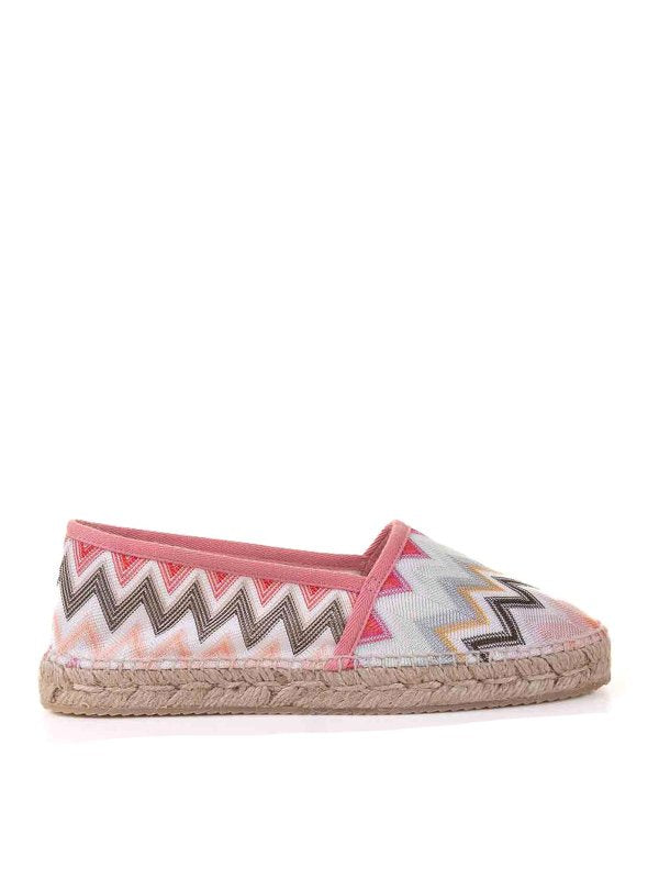 Espadrillas Slip On In Tessuto Chevron