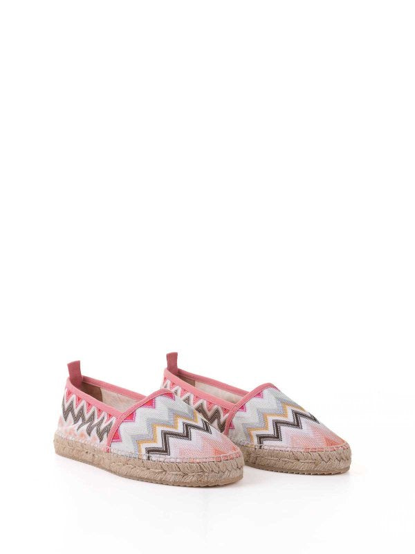 Espadrillas Slip On In Tessuto Chevron