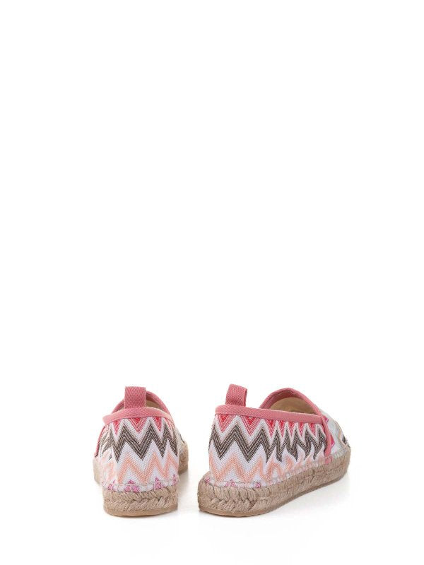 Espadrillas Slip On In Tessuto Chevron