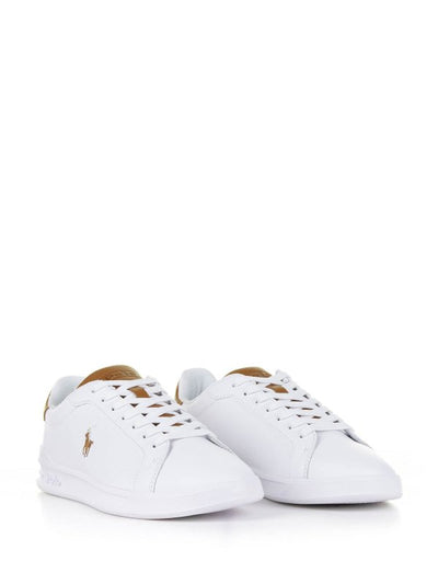 Sneaker In Pelle Bianco Marrone