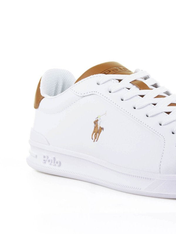 Sneaker In Pelle Bianco Marrone