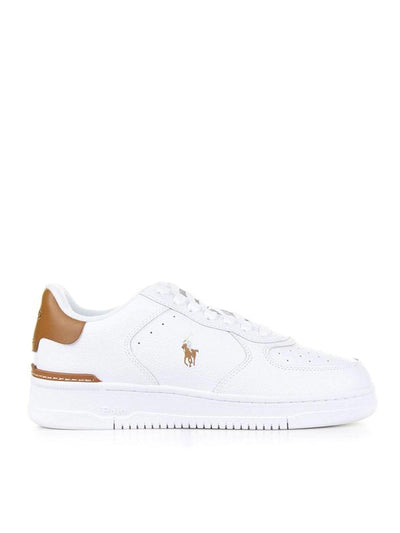 Sneaker In Pelle Bianco Marrone