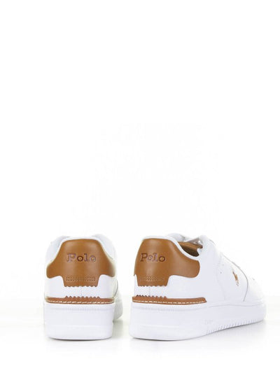 Sneaker In Pelle Bianco Marrone