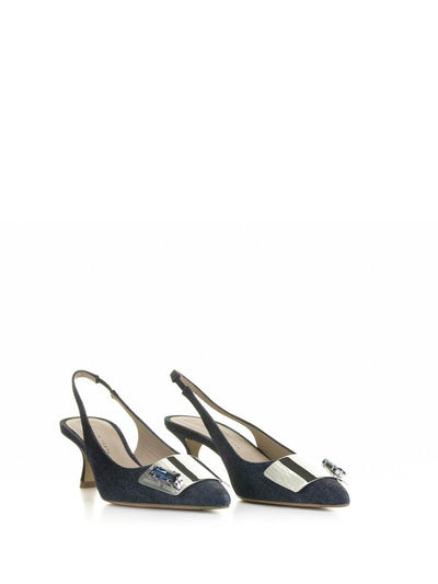 Chanel Slingback In Jeans Vintage