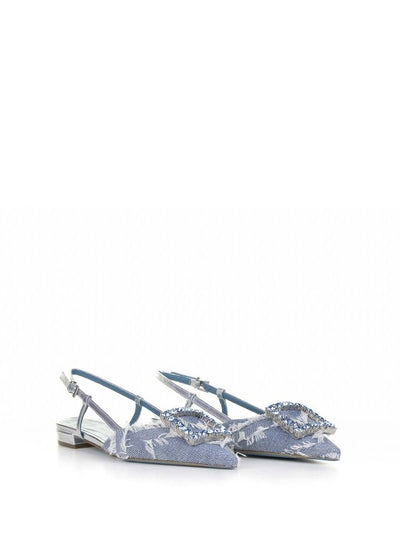 Chanel Slingback In Jeans Denim