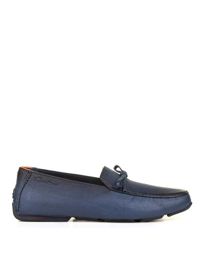 Mocassino Blu In Pelle