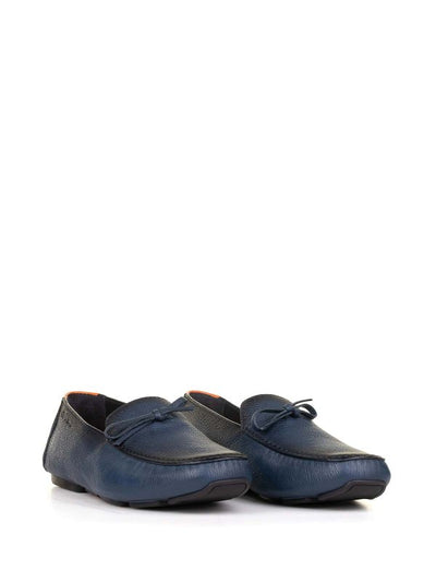 Mocassino Blu In Pelle