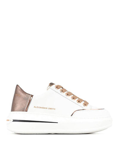 Sneaker Lancaster In Pelle Bianco Bronzo