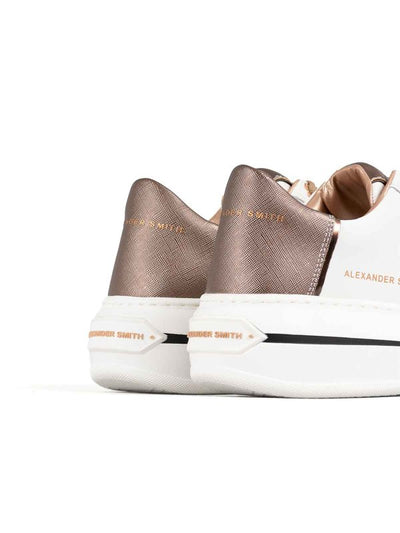 Sneaker Lancaster In Pelle Bianco Bronzo